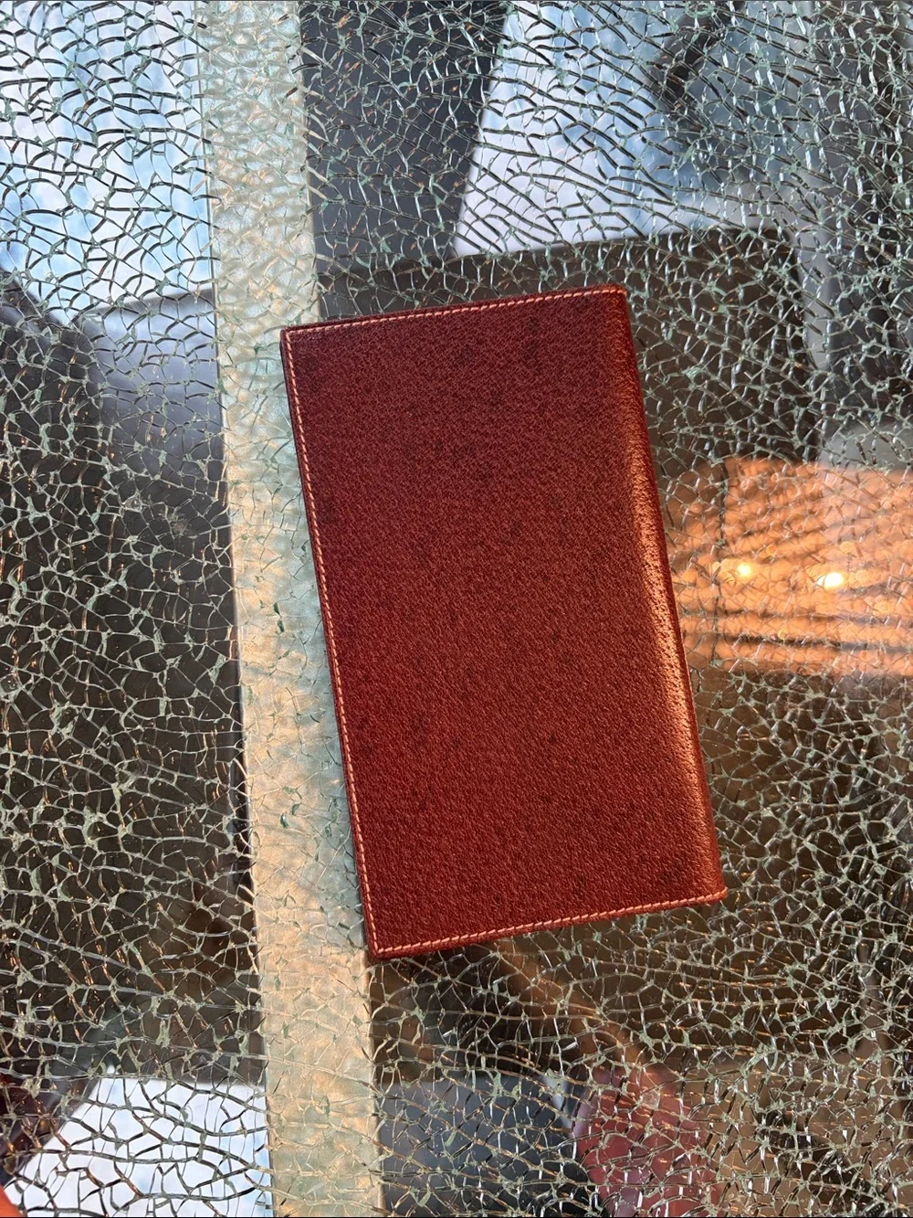 MARK CROSS Monogrammed Brown Leather Passport Wallet - JM